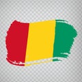 Flag Guinean Republic from brush strokes. Flag of Guinean Republi on transparent background for your web site design, logo, ap